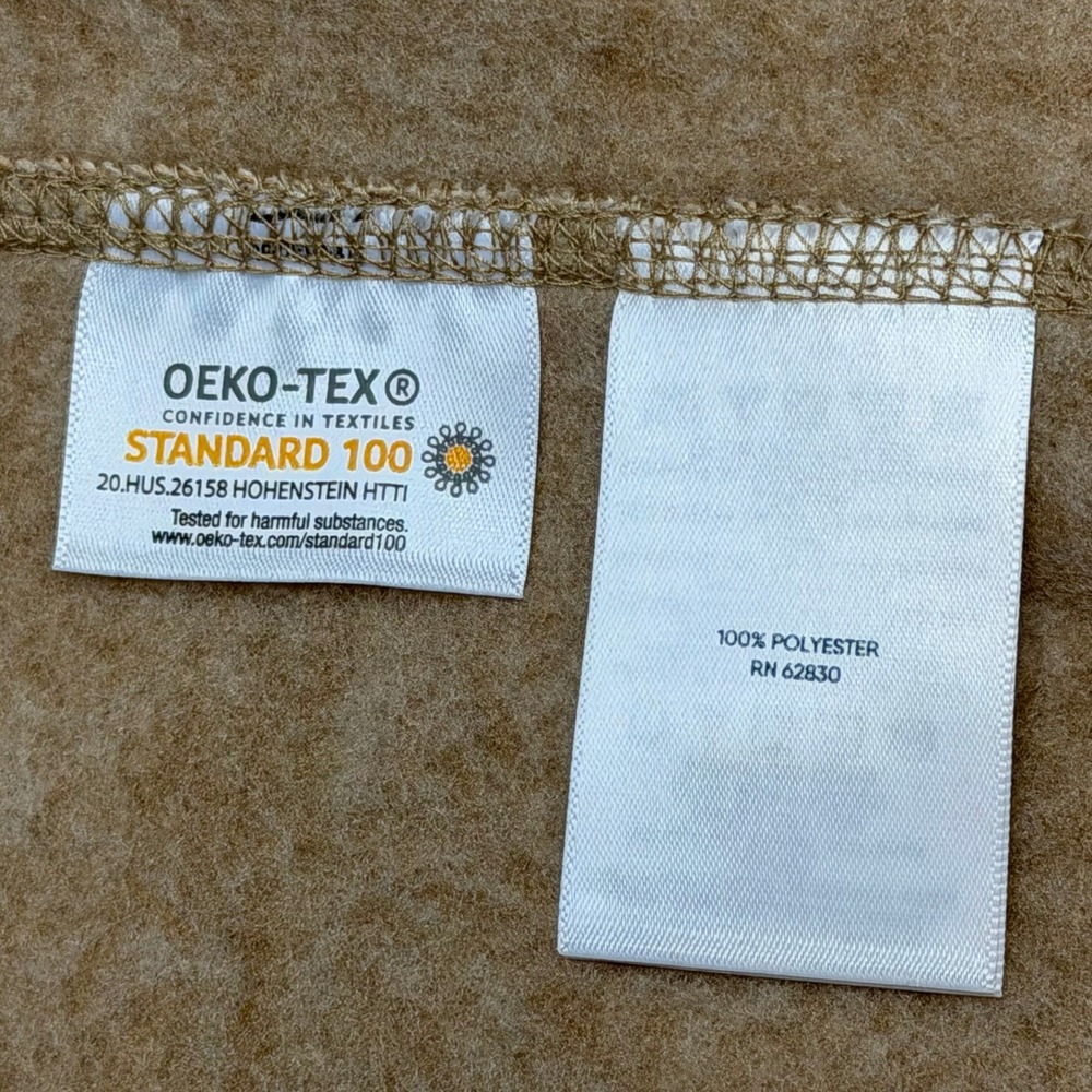 Lands End Oeko-Tex Fleece Vest Full Zip Tan Marled Pockets Womens Large 14-16 - Picture 8 of 10